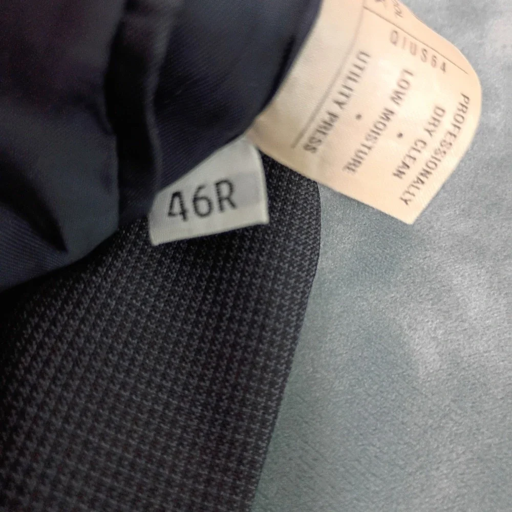Hart Schaffner & Marx Gayfers Mens 46R Wool Blazer Sport Coat Charcoal Grey